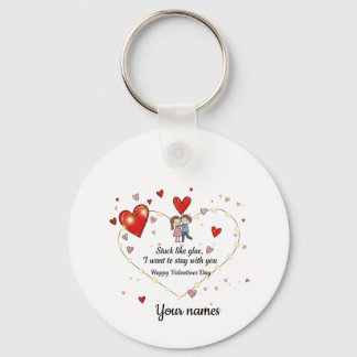 Cute heart illusration key ring