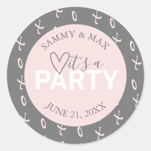 Cute Heart It's A Party Sticker