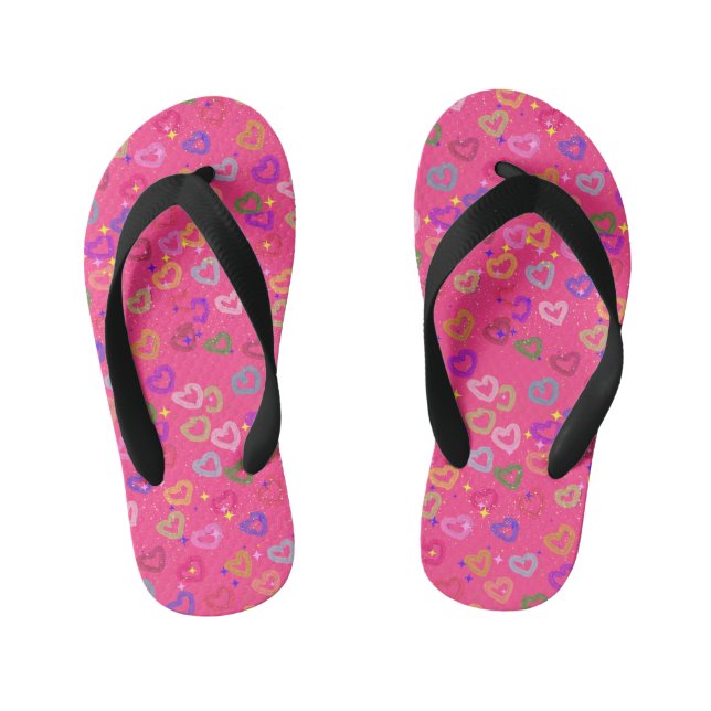 cute heart kid's flip flops (Footbed)