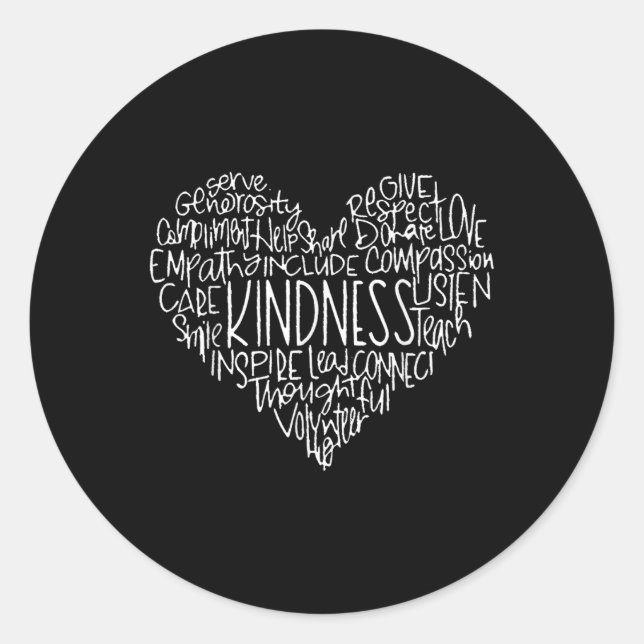 Cute Heart Kindness Graphic  Classic Round Sticker (Front)