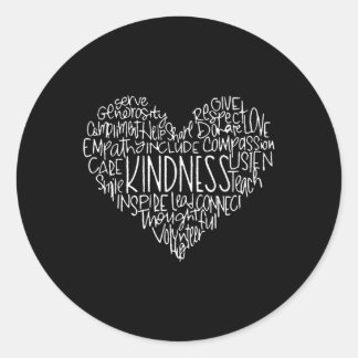Cute Heart Kindness Graphic  Classic Round Sticker