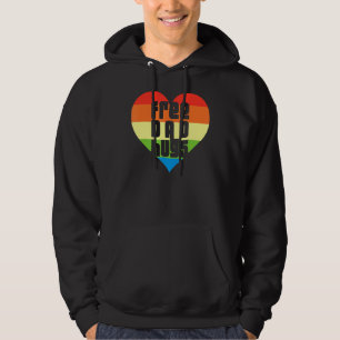 Cute Heart Lgbt Flag  Free Dad Hugs Lgbt Month Hoodie