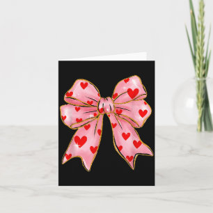 Cute Heart Love Coquette Bow Valentine’s Day Women Card