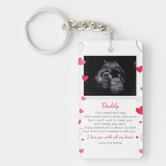 Cute Heart Love Happy Valentines Day From Bump Key Ring (Front)