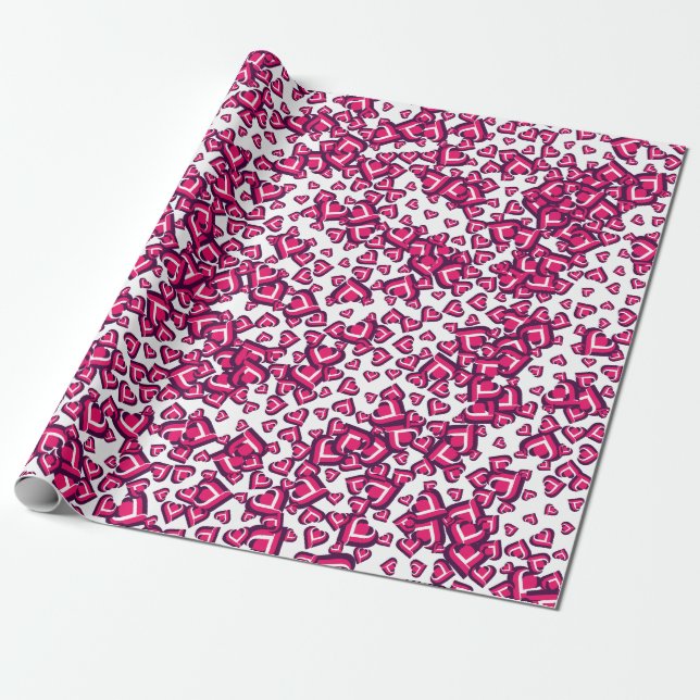 Cute Heart Love Shape Wrapping Paper (Unrolled)