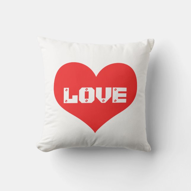 Cute Heart Love Valentine's Day Red White Gift Cushion (Front)