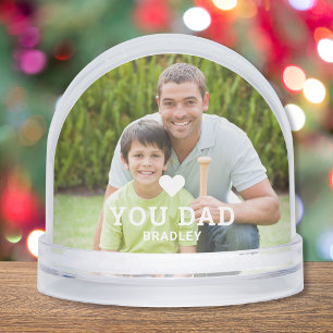 Cute HEART LOVE YOU DAD Father's Day Photo Snowglobe