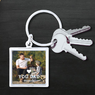 Cute HEART LOVE YOU DAD Photo Names Key Ring