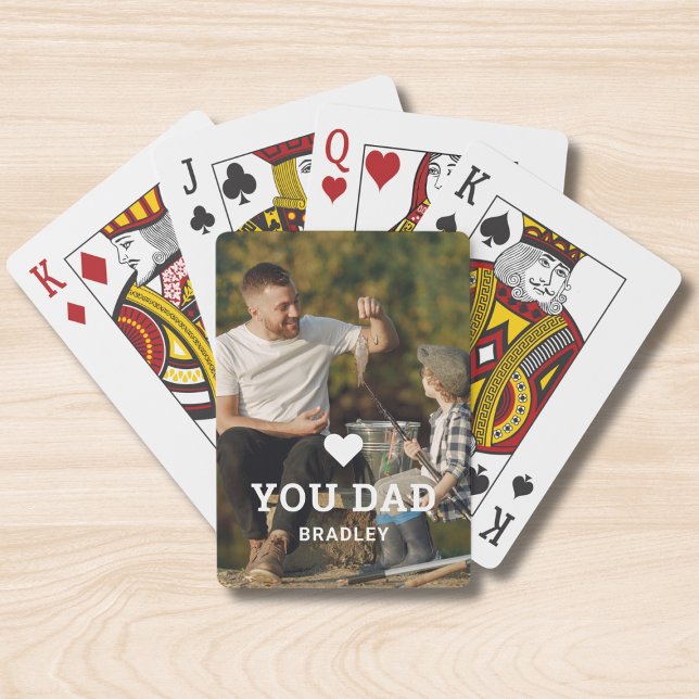 Cute HEART LOVE YOU DAD Photo Names Playing Cards (Creator Uploaded)
