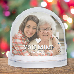Cute HEART LOVE YOU MIMI Mother's Day Photo Snowglobe