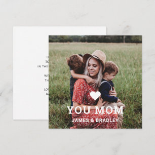 Cute HEART LOVE YOU MOM Birthday Card