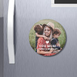 Cute HEART LOVE YOU MOM Mother's Day Magnet<br><div class="desc">Cute HEART LOVE YOU MOM Mother's Day Magnets features your favourite photo with the text "(love heart) you Mum" in modern white script with your names below. Personalise by editing the text in the text box provided and adding your own picture. Designed by ©2022 Evco Studio www.zazzle.com/store/evcostudio</div>