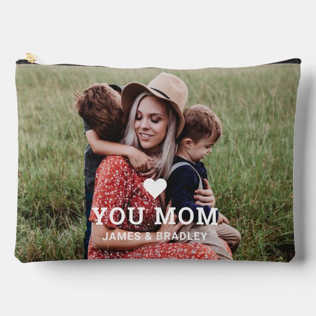 Cute HEART LOVE YOU MOM Mother's Day Photo Accessory Pouch (Front)