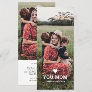 Cute HEART LOVE YOU MOM Mother's Day Photo Card