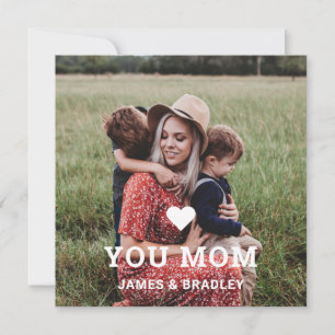 Cute HEART LOVE YOU MOM Mother's Day Photo Card