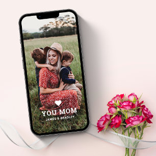 Cute HEART LOVE YOU MOM Mother's Day Photo Card