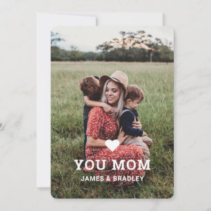 Cute HEART LOVE YOU MOM Mother's Day Photo Card