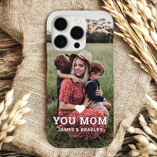 Cute HEART LOVE YOU MOM Mother's Day Photo Case-Mate iPhone Case (Creator Uploaded)