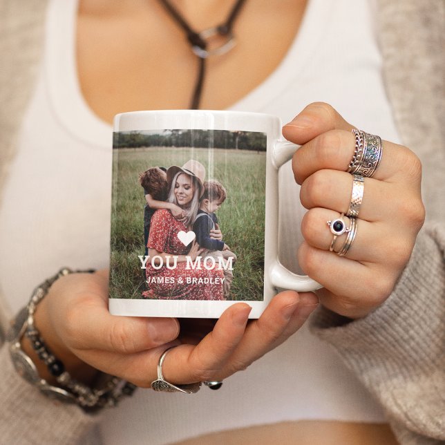 Cute HEART LOVE YOU MOM Mother's Day Photo Coffee Mug (Creator Uploaded)