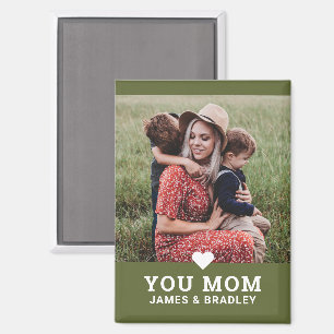 Cute Heart Love You Mom Mother's Day Photo Magnet