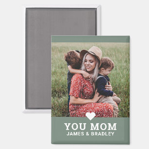 Cute Heart Love You Mom Mother's Day Photo Magnet