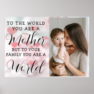 Cute HEART LOVE YOU MOM Mother's Day Photo Poster