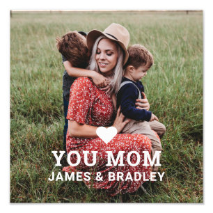 Cute HEART LOVE YOU MOM Mother's Day Photo Print
