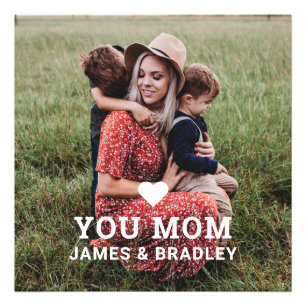Cute HEART LOVE YOU MOM Mother's Day Photo Print