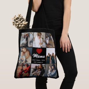 Cute HEART LOVE YOU MOM Mother's Day Photo Tote Bag