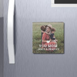 Cute HEART LOVE YOU MOM Mother's Day Stone Magnet<br><div class="desc">Cute HEART LOVE YOU MOM Mother's Day Magnets features your favourite photo with the text "(love heart) you Mum" in modern white script with your names below. Personalise by editing the text in the text box provided and adding your own picture. Designed by ©2022 Evco Studio www.zazzle.com/store/evcostudio</div>
