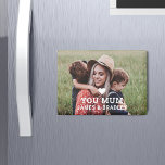 Cute HEART LOVE YOU MUM Mother's Day Magnet<br><div class="desc">Cute HEART LOVE YOU MUM Mother's Day Magnets features your favourite photo with the text "(love heart) you Mum" in modern white script with your names below. Personalise by editing the text in the text box provided and adding your own picture. Designed by ©2022 Evco Studio www.zazzle.com/store/evcostudio</div>