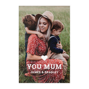 Cute Heart Love You Mum Mother's Day Photo Acrylic Print