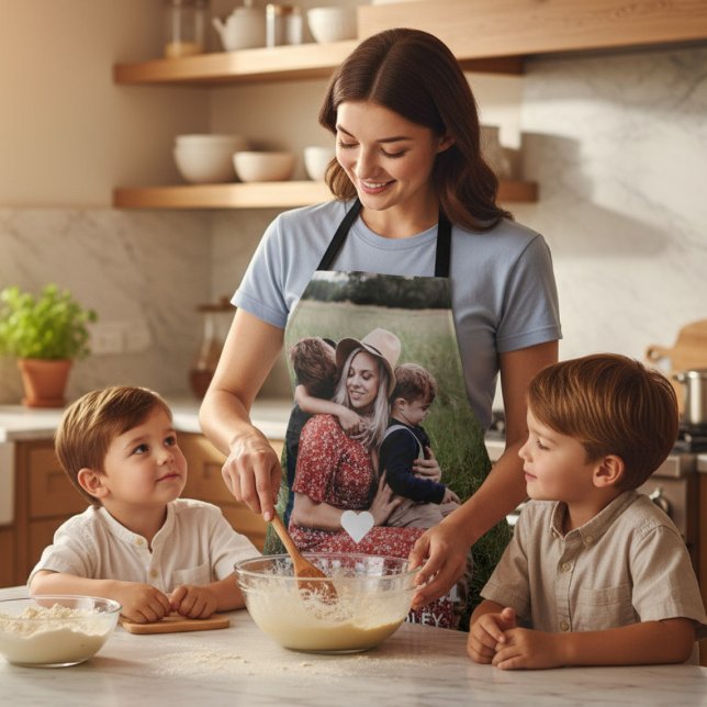 Cute Heart Love You Mum Mother's Day Photo Apron (Creator Uploaded)