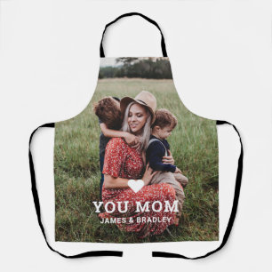Cute Heart Love You Mum Mother's Day Photo Apron