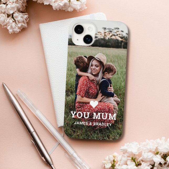 Cute HEART LOVE YOU MUM Mother's Day Photo Case-Mate iPhone Case (Creator Uploaded)