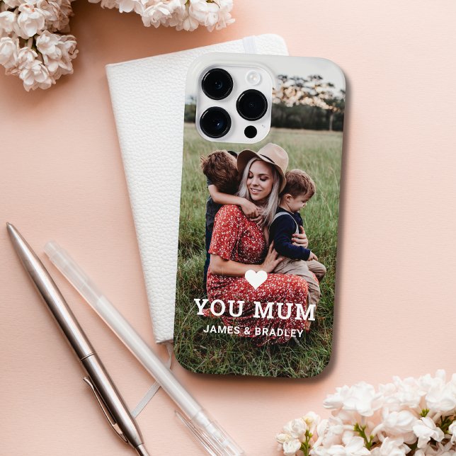 Cute HEART LOVE YOU MUM Mother's Day Photo Case-Mate iPhone Case (Creator Uploaded)