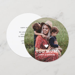 Cute HEART LOVE YOU MUM Mother's Day Photo Invitation