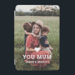Cute HEART LOVE YOU MUM Mother's Day Photo iPad Mini Cover<br><div class="desc">Cute Heart Love You Mum Mother's Day Photo iPad Case features your favorite photo with the text "(love heart) you Mum" in modern white script with your names below. Personalize by editing the text in the text box provided and adding your own picture. Designed by ©2022 Evco Studio www.zazzle.com/store/evcostudio</div>