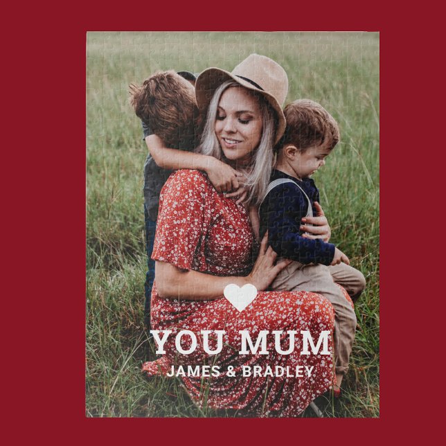 Cute Heart Love You Mum Mother's Day Photo Jigsaw Puzzle (Creator Uploaded)