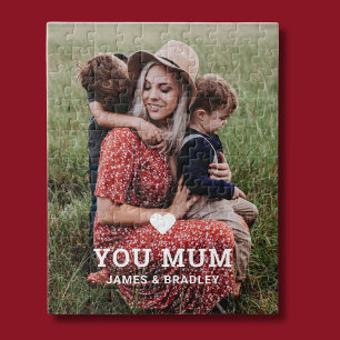 Cute Heart Love You Mum Mother's Day Photo Jigsaw Puzzle