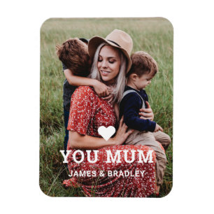 Cute HEART LOVE YOU MUM Mother's Day Photo Magnet