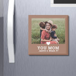 Cute Heart Love You Mum Mother's Day Photo Magnet<br><div class="desc">Cute Heart Love You Mum Mother's Day Photo Magnet features your favourite photo with the text "(love heart) you Mum" in modern white script with your names below on a mocha mousse background. Personalise by editing the text in the text box provided and adding your own picture. Makes the perfect...</div>