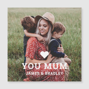 Cute HEART LOVE YOU MUM Mother's Day Photo Magnetic Invitation