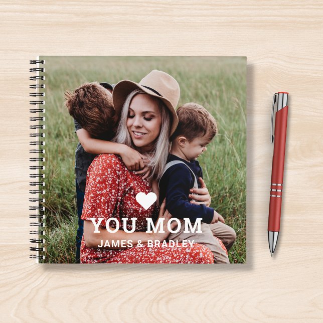 Cute Heart Love You Mum Mother's Day Photo Notebook (Creator Uploaded)