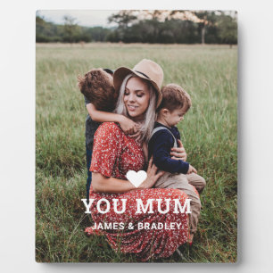 Cute HEART LOVE YOU MUM Mother's Day Photo Plaque