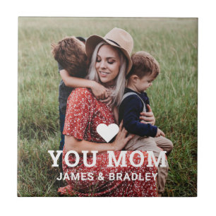 Cute Heart Love You Mum Mother's Day Photo Tile