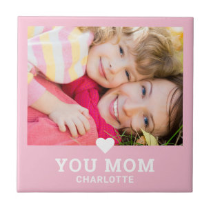 Cute Heart Love You Mum Mother's Day Photo Tile