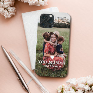 Cute HEART LOVE YOU MUMMY Mother's Day Photo Case-Mate iPhone Case