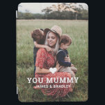 Cute HEART LOVE YOU MUMMY Mother's Day Photo iPad Air Cover<br><div class="desc">Cute Heart Love You Mummy Mother's Day Photo iPad Case Cover features your favourite photo with the text "(love heart) you Mummy" in modern white script with your names below. Personalise by editing the text in the text box provided and adding your own picture. Designed by ©2022 Evco Studio www.zazzle.com/store/evcostudio...</div>