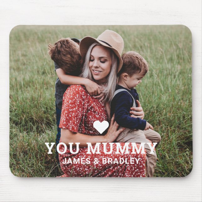 Cute Heart Love You Mummy Mother's Day Photo Mouse Mat (Front)